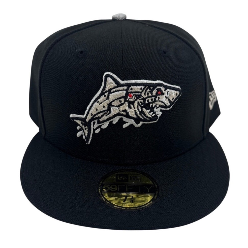 New Era 59FIFTY Hat Club Robo Mako Shark Fitted Hat Black Grey 7 3/4‎ 70691977